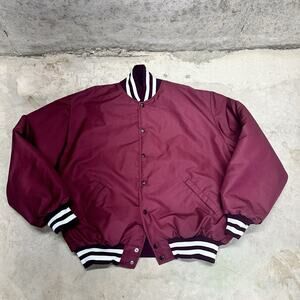 VTG Varsity Bomber Puffer Quilted Jacket USA Red XXL‎ Birdie Rocky Mountain